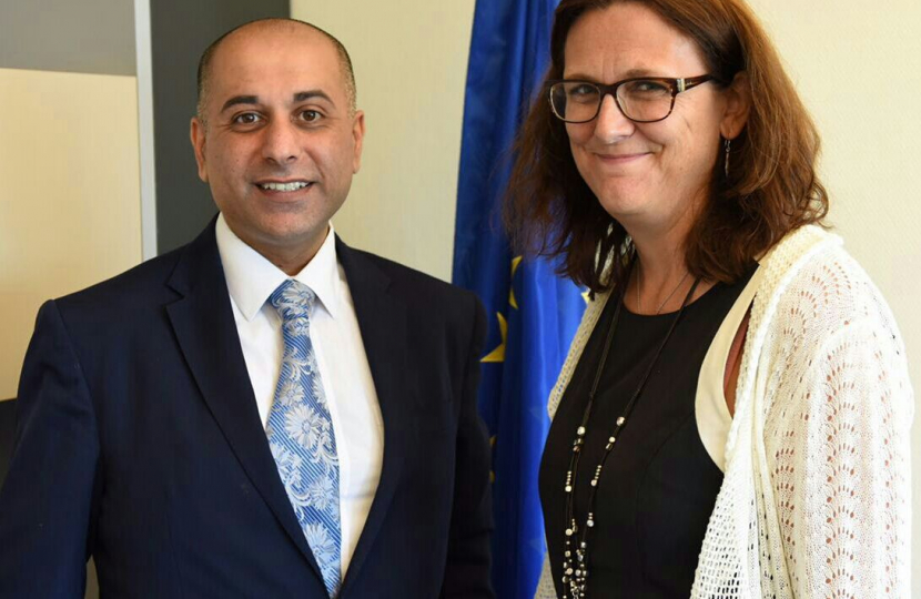 Saj with EU Commissioner for Trade Cecilia Malmstrom