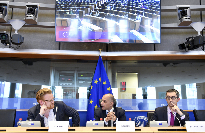     Photos are of Sajjad Karim MEP hosting the conference on Russian interference in the European Parliament.