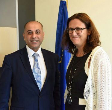Saj with EU Commissioner for Trade Cecilia Malmstrom