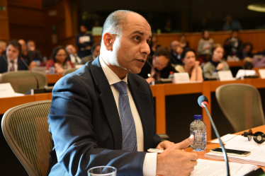 Sajjad Karim MEP speaking in the European P:arliament