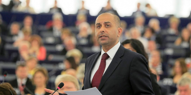 Sam speaking in the European Parliament 